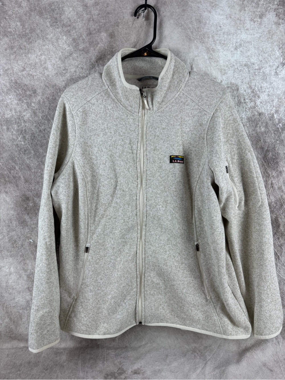 L.L. Bean Light Gray Full-Zip Fleece Jacket